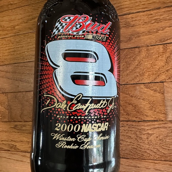 Vintage 2000 Dale Earnhardt Jr Large BUDWEISER Glass Bottle Coin Bank 14” - Picture 2 of 6